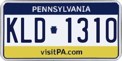 PA license plate KLD1310