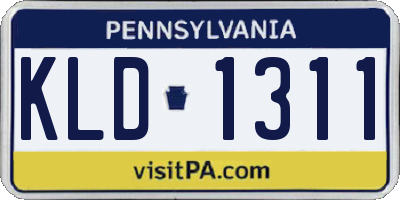 PA license plate KLD1311
