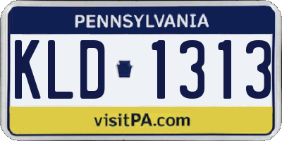 PA license plate KLD1313