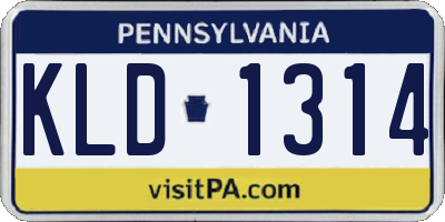 PA license plate KLD1314