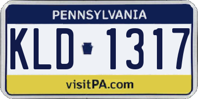 PA license plate KLD1317