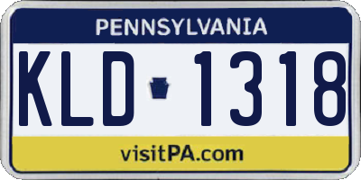 PA license plate KLD1318
