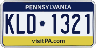 PA license plate KLD1321