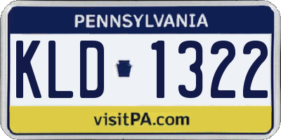 PA license plate KLD1322