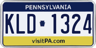 PA license plate KLD1324