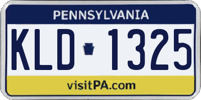 PA license plate KLD1325