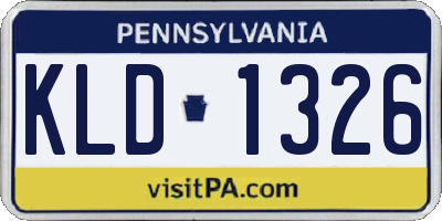 PA license plate KLD1326