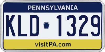 PA license plate KLD1329