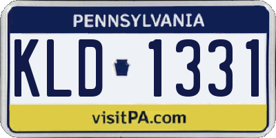 PA license plate KLD1331