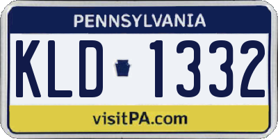 PA license plate KLD1332
