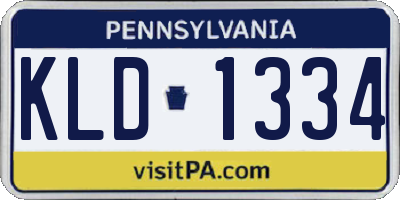 PA license plate KLD1334
