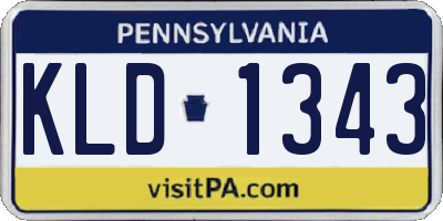PA license plate KLD1343