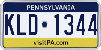 PA license plate KLD1344