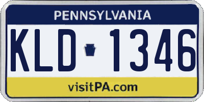 PA license plate KLD1346