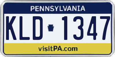PA license plate KLD1347