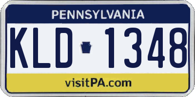 PA license plate KLD1348