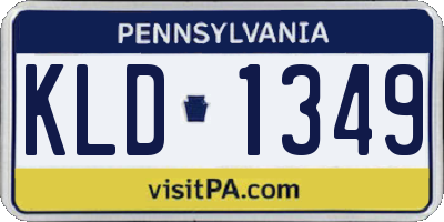 PA license plate KLD1349