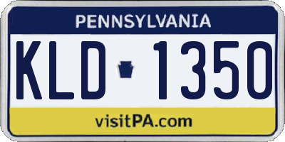 PA license plate KLD1350