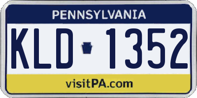 PA license plate KLD1352