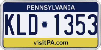 PA license plate KLD1353