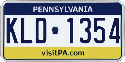 PA license plate KLD1354