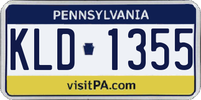 PA license plate KLD1355