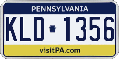 PA license plate KLD1356