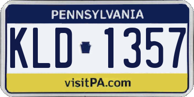 PA license plate KLD1357