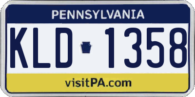 PA license plate KLD1358