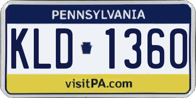 PA license plate KLD1360