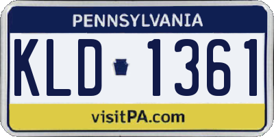PA license plate KLD1361