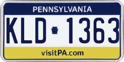 PA license plate KLD1363