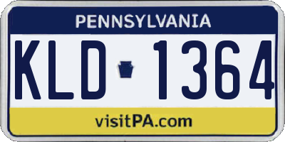 PA license plate KLD1364