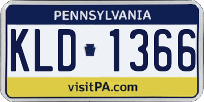 PA license plate KLD1366