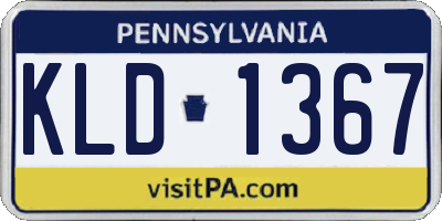 PA license plate KLD1367