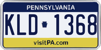 PA license plate KLD1368