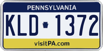 PA license plate KLD1372