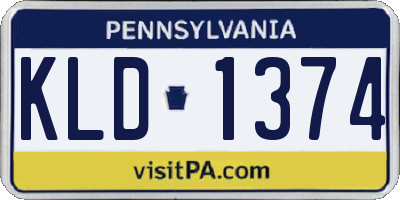 PA license plate KLD1374