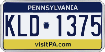 PA license plate KLD1375