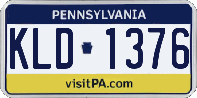 PA license plate KLD1376