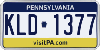 PA license plate KLD1377