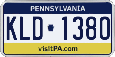 PA license plate KLD1380