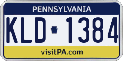 PA license plate KLD1384