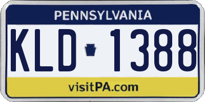 PA license plate KLD1388
