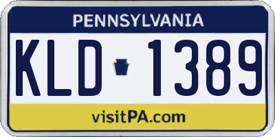 PA license plate KLD1389
