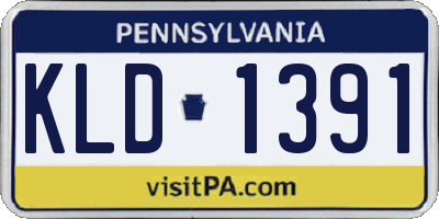 PA license plate KLD1391