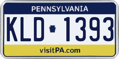PA license plate KLD1393