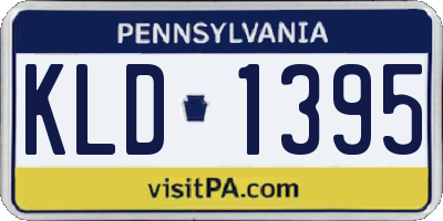 PA license plate KLD1395