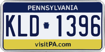PA license plate KLD1396