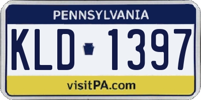 PA license plate KLD1397